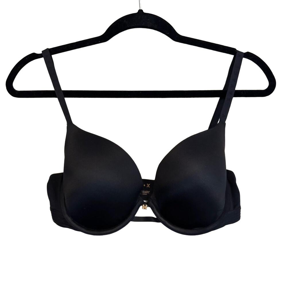 Savage X Core Microfiber T-Shirt Bra 34D Black Underwire Support Comfort Stretch